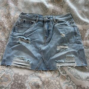 Pacsun Distressed Denim Mini Skirt